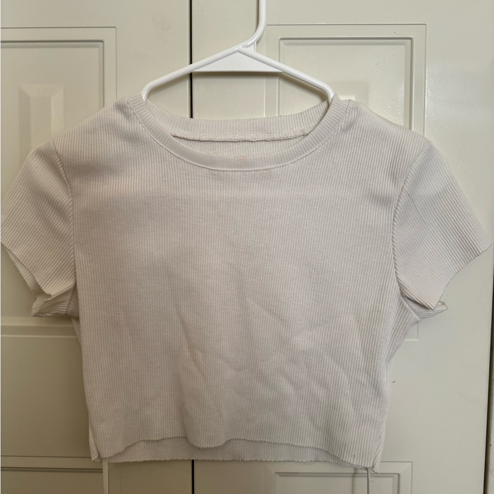 White crop top (you can tie the laces/straps)